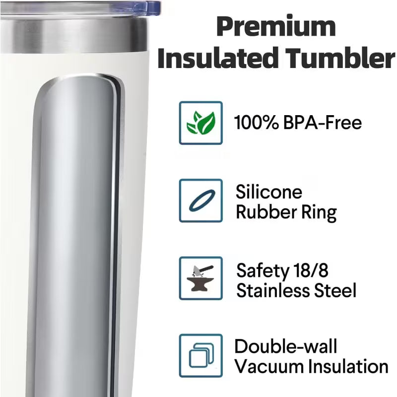 Insulated Tumbler with Lid & Straw