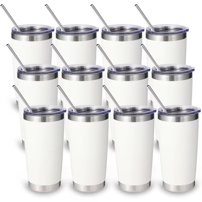 Insulated Tumbler with Lid & Straw